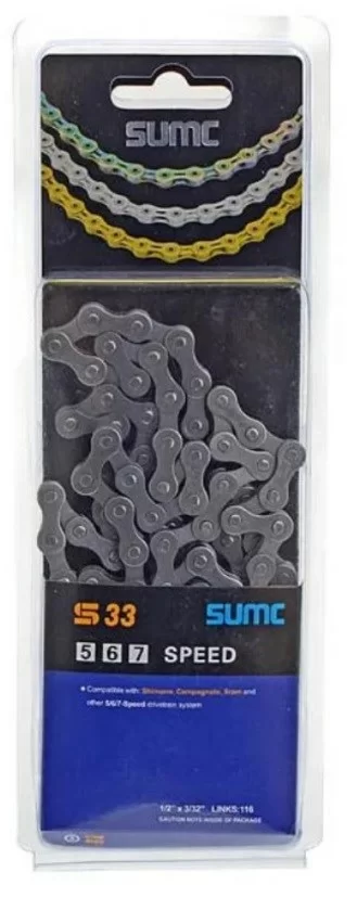Реальное фото Цепь Sumc S33 1/2"x3/32" на 5/6/7 ск.116 звеньев, серый ARV000083 от магазина СпортСЕ
