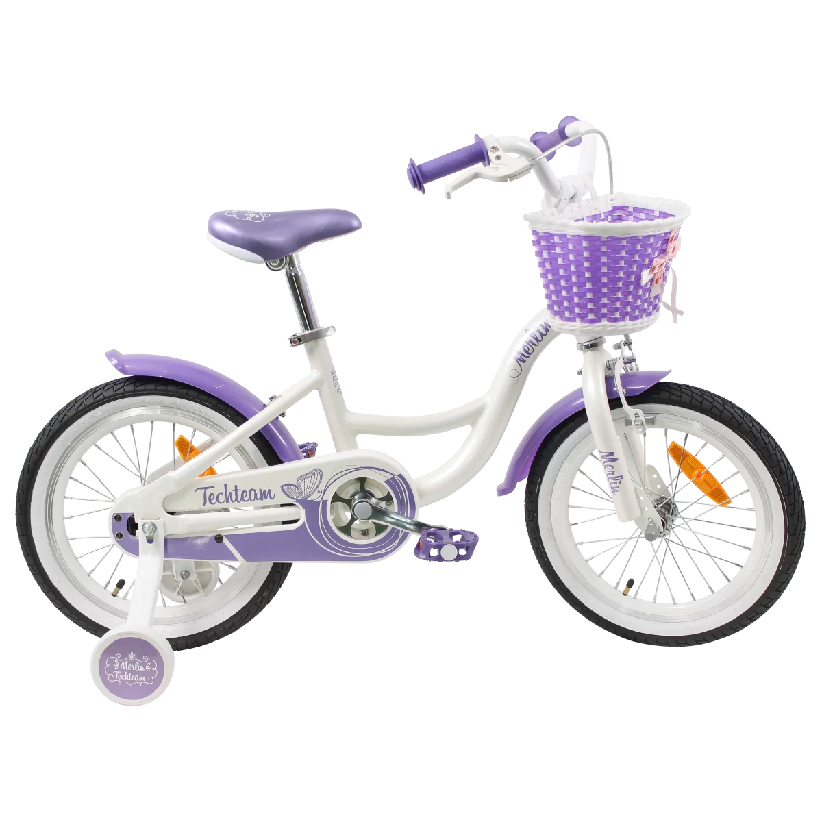 Реальное фото Велосипед TechTeam Merlin 16" white/purple (алюмин) от магазина СпортСЕ