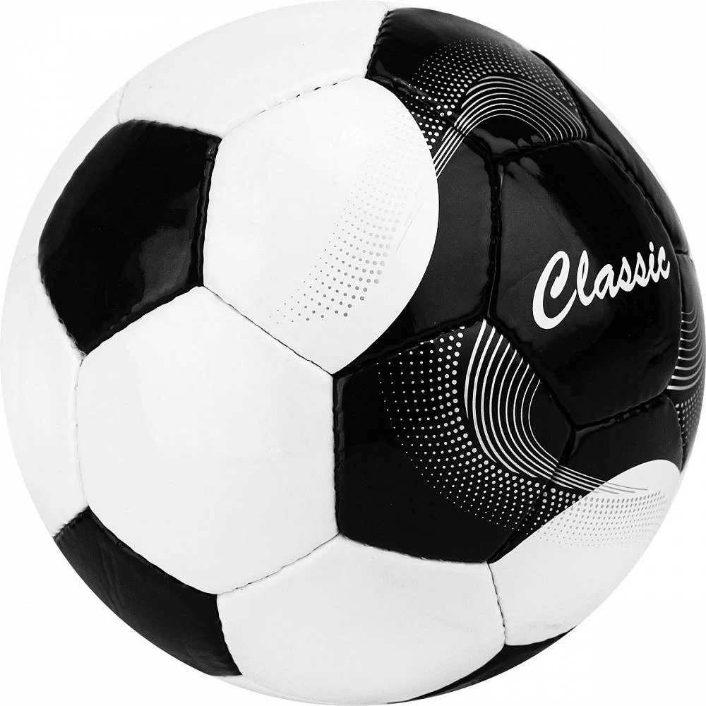 Реальное фото Мяч футбольный Classic №5 32 панели PVC ручная сшивка бело-черный F120615 от магазина СпортСЕ