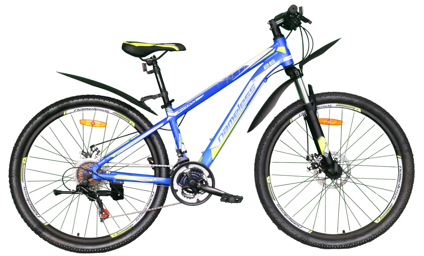 Реальное фото Велосипед 26" Nameless J6200D, синий/желтый, 13" от магазина СпортСЕ