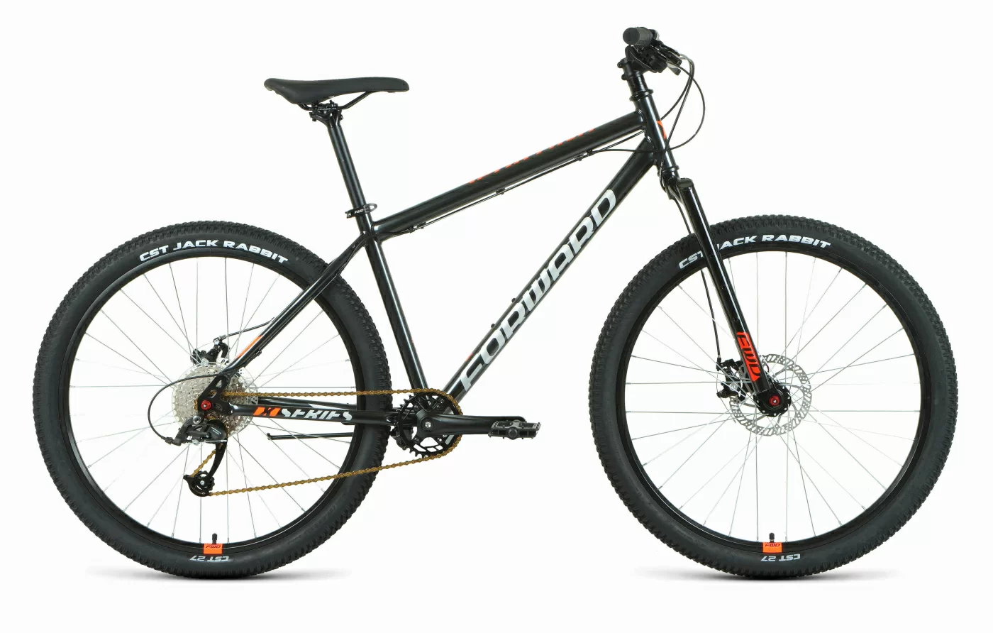Реальное фото Велосипед Forward Sporting 27,5 X D (2022) черный/оранжевый от магазина СпортСЕ