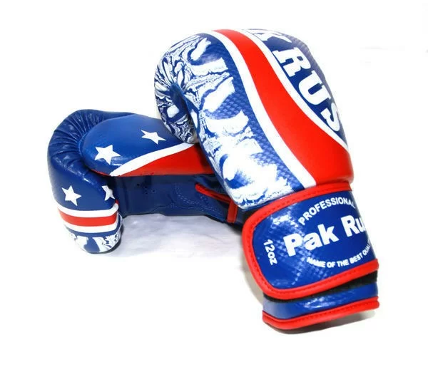Реальное фото Перчатки боксерские Pak Rus PR-11-011 синие от магазина СпортСЕ