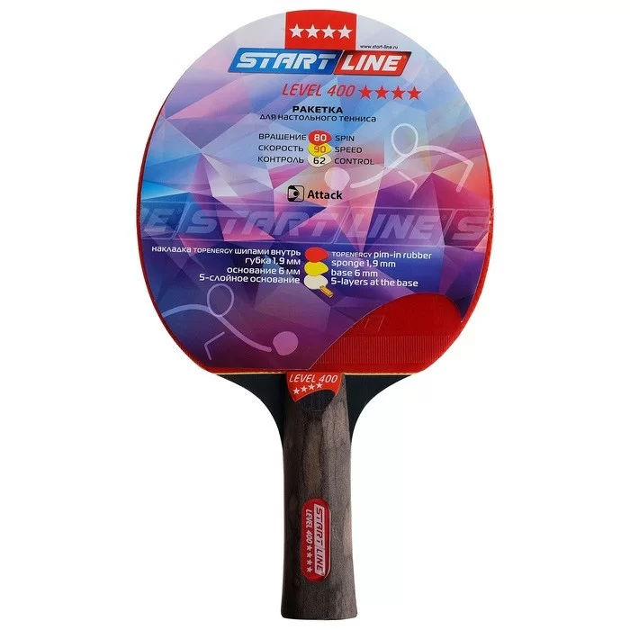 Реальное фото Ракетка для настольного тенниса Start line Level 400 New (коническая) 12502 от магазина СпортСЕ