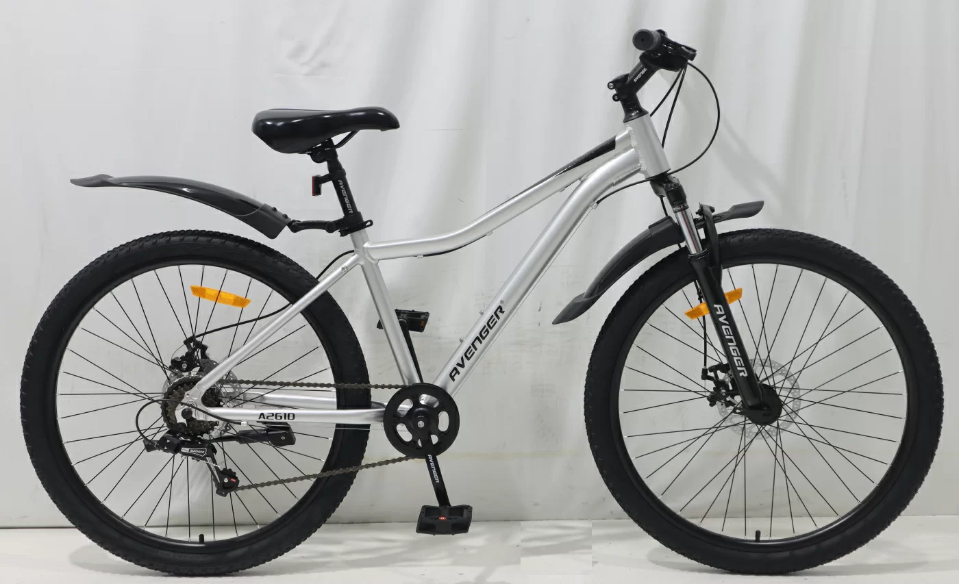 Реальное фото Велосипед 26" AVENGER A261D, серебристый/черный (2024) от магазина СпортСЕ