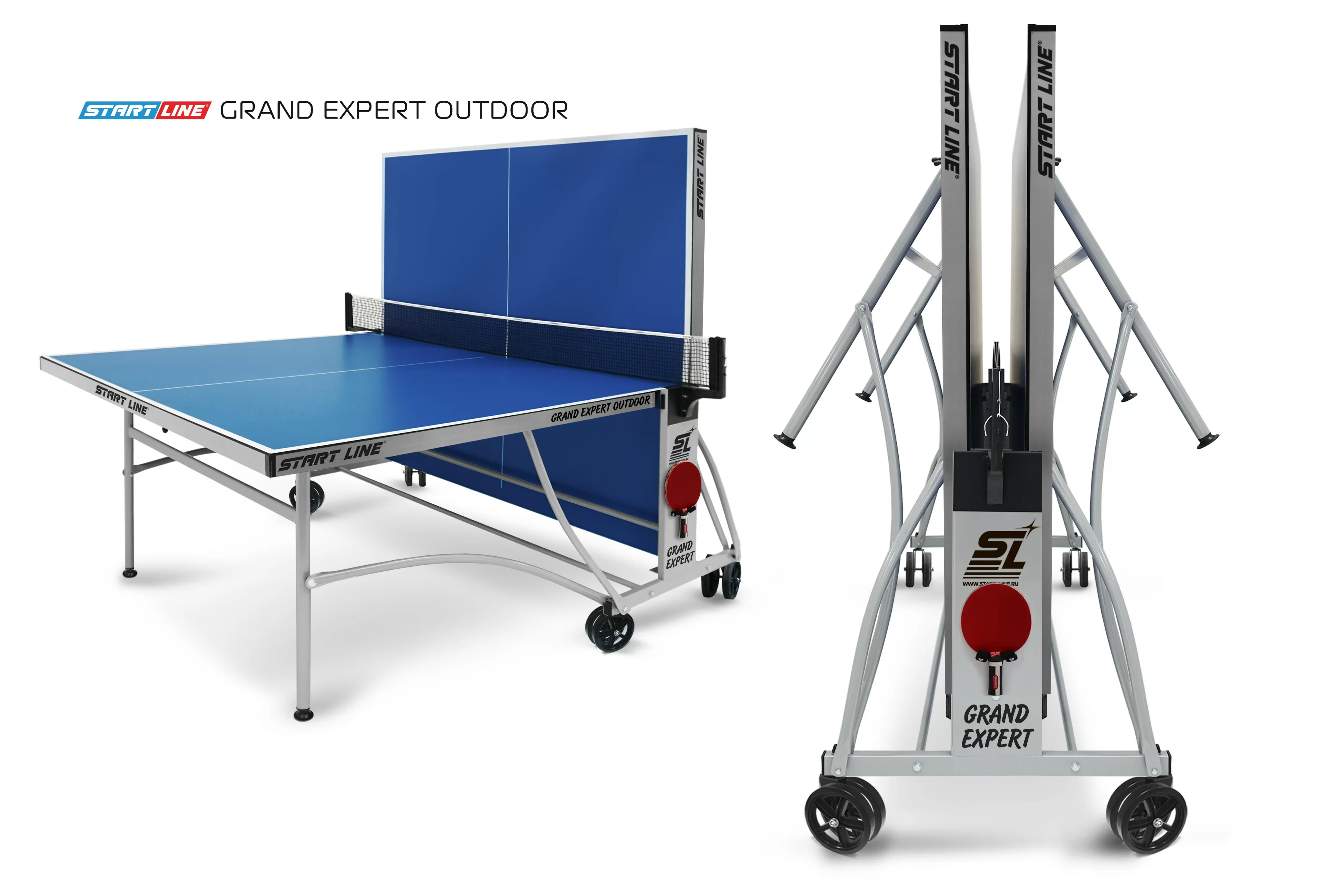 Реальное фото Стол теннисный GRAND EXPERT 4 Всепогодный Синий от магазина СпортСЕ