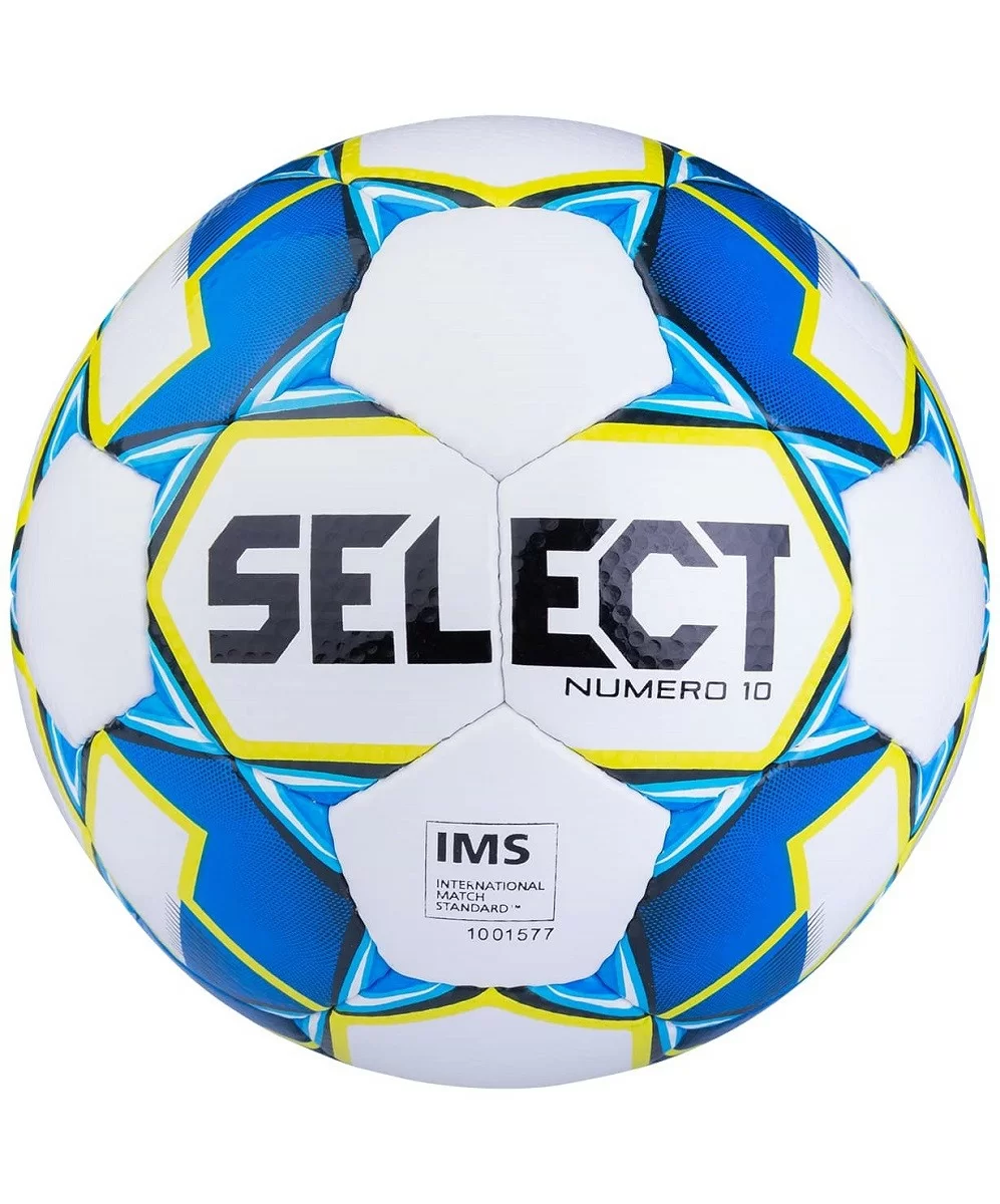 Реальное фото Мяч футбольный Select Numero 10 IMS №5 белый/синий/зеленый 810508 от магазина СпортСЕ