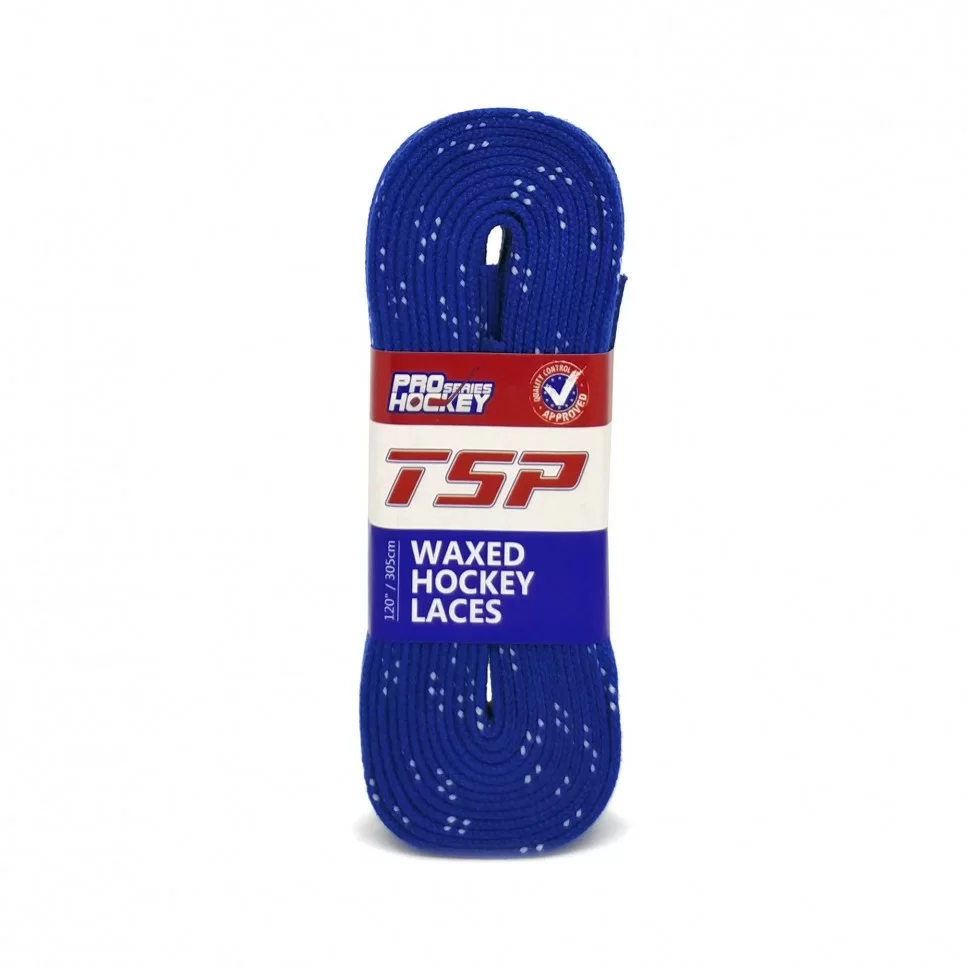 Реальное фото Шнурки хоккейные 213см с пропиткой TSP Hockey Laces Waxed royal 2145 от магазина СпортСЕ