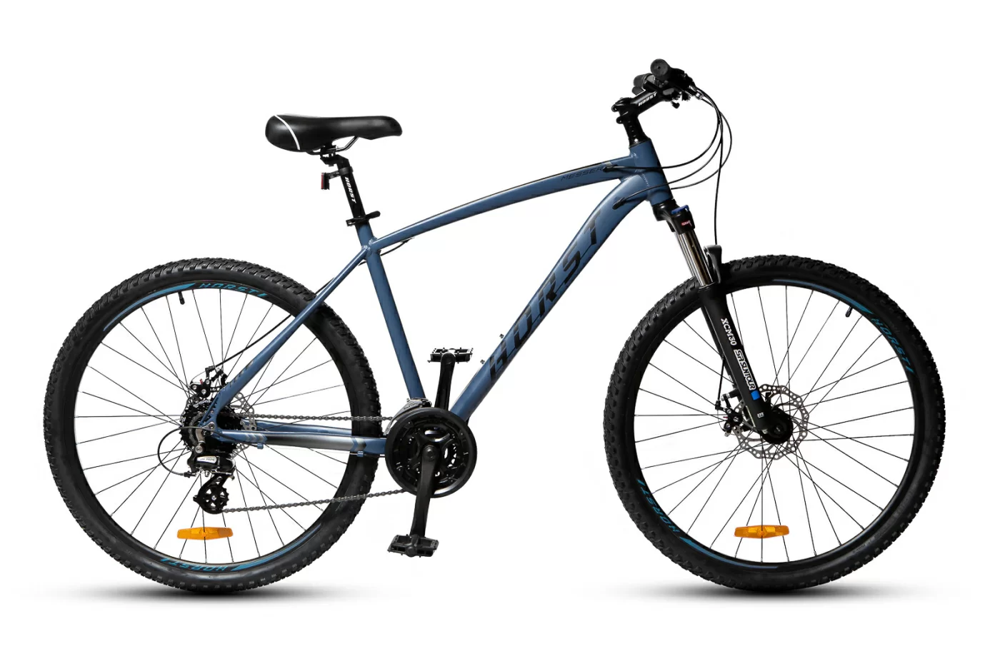 Реальное фото Велосипед HORST Messer 2023 Сине-чёрный от магазина СпортСЕ