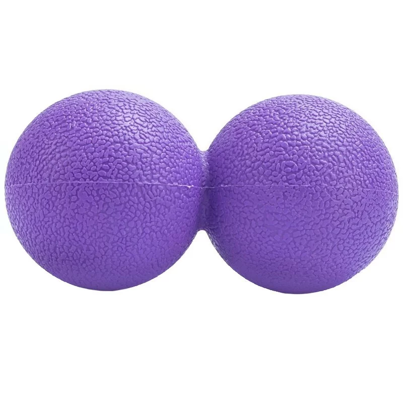 Реальное фото Массажер двойной мячик B32209 ТПР фиолетовый  10018724 от магазина СпортСЕ