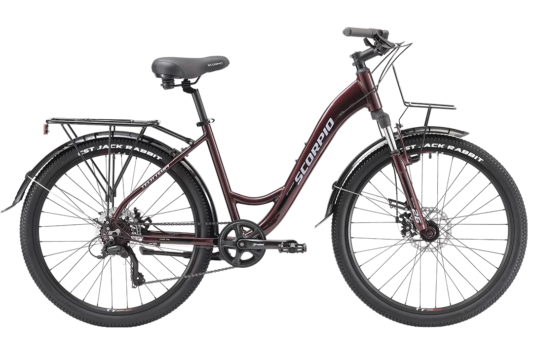 Реальное фото Велосипед TechTeam Scorpio 27.5 вишневый от магазина СпортСЕ