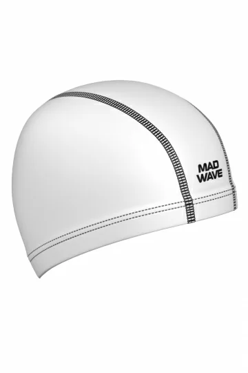 Реальное фото Шапочка для плавания Mad Wave Ergofit Lycra white M0527 01 0 02W от магазина СпортСЕ