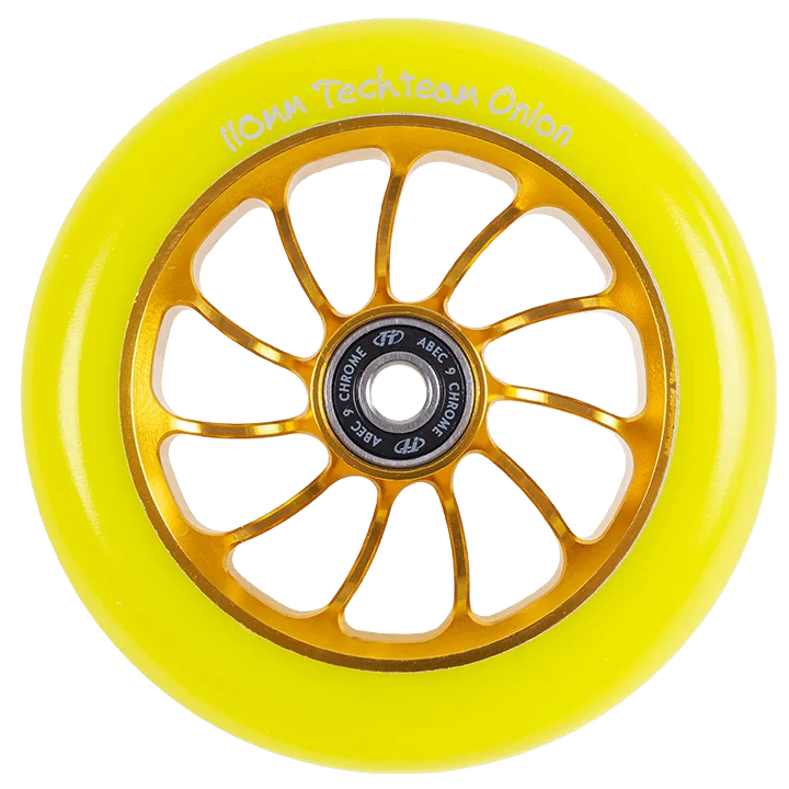 Реальное фото Колесо для самоката TechTeam X-Treme 110*24мм,Onion, yellow от магазина СпортСЕ