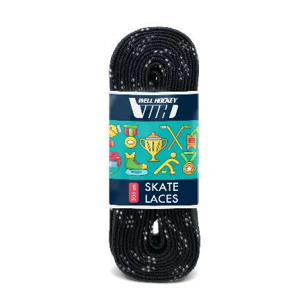 Реальное фото Шнурки хоккейные 213см без пропитки Well Hockey Hockey Skate Laces black 2325 от магазина СпортСЕ