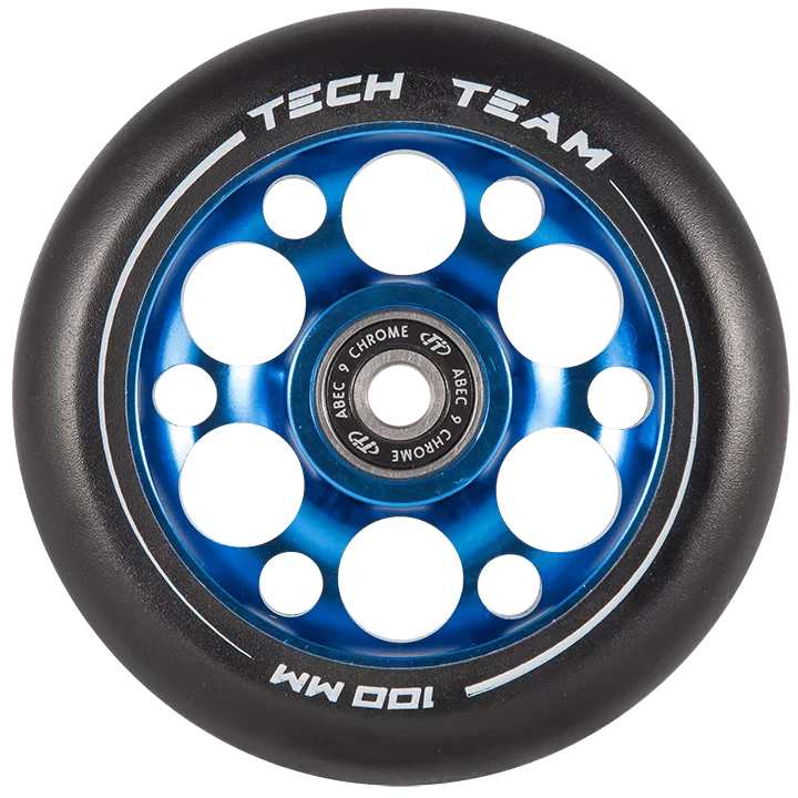 Реальное фото Колесо для самоката TechTeam X-Treme 100*24 мм Форма Drilled blue от магазина СпортСЕ