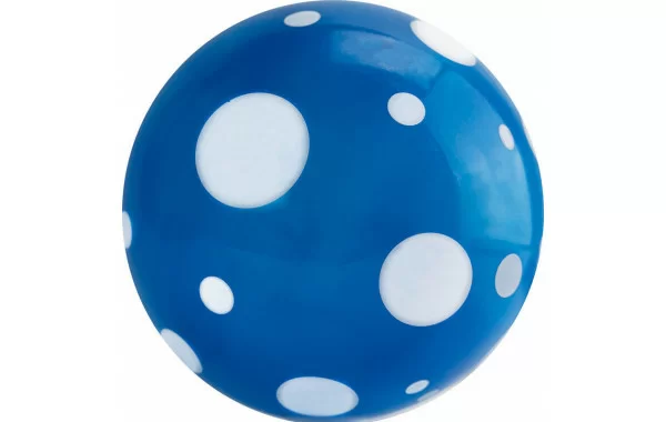 Реальное фото Мяч детский 23см Горошек MD-23-03 ПВХ сине-белый от магазина СпортСЕ