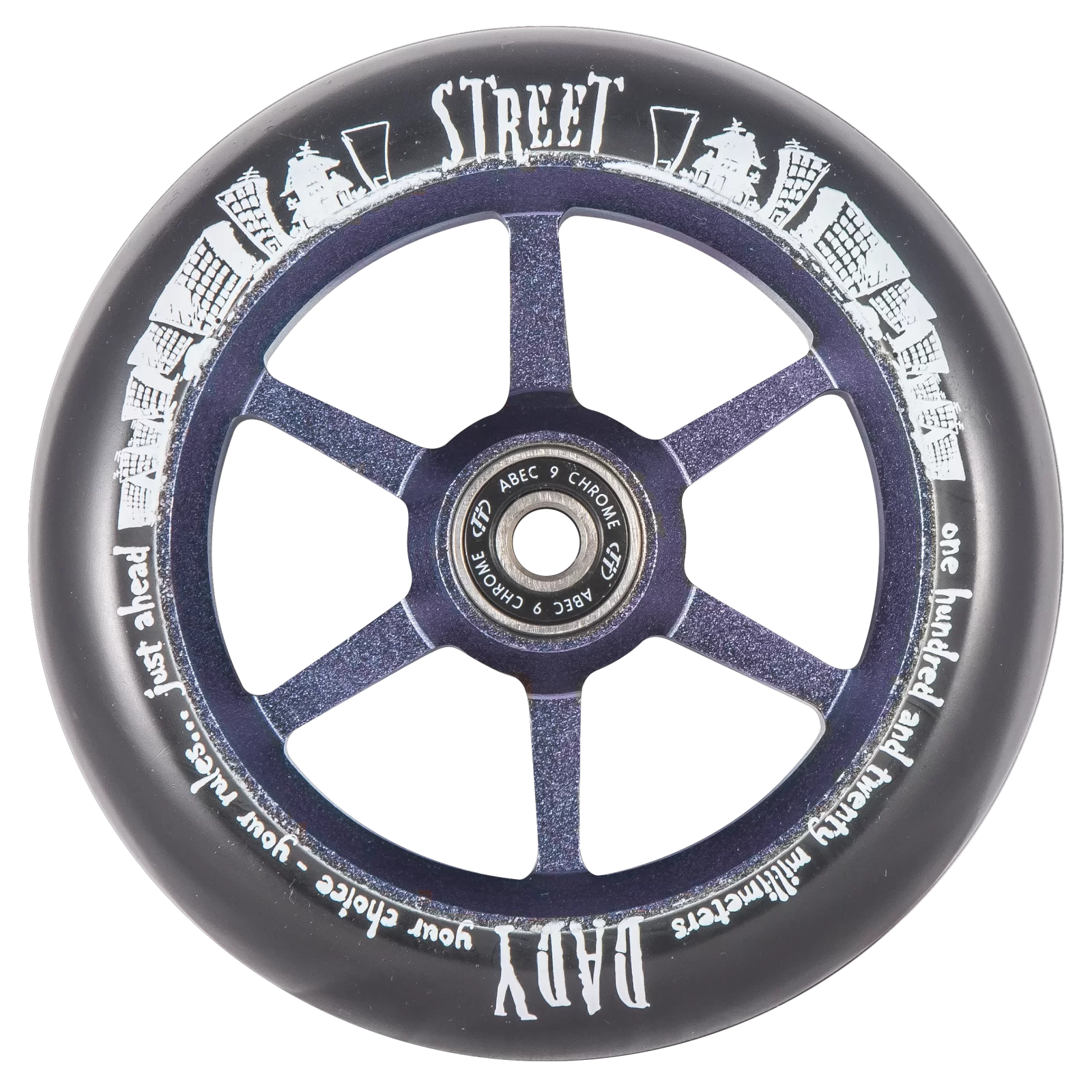 Реальное фото Колесо для самоката TechTeam X-Treme 120*24мм 6ST (для самоката Street Dady) от магазина СпортСЕ