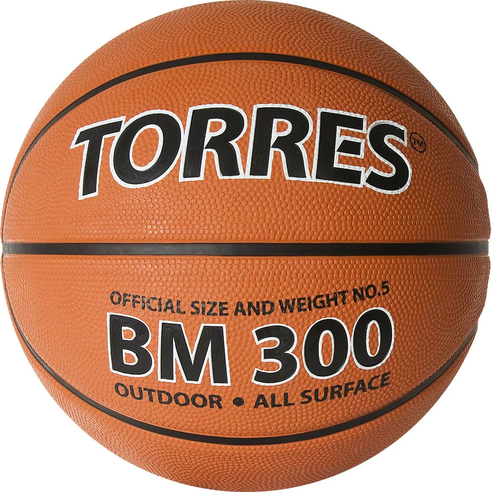 Реальное фото Мяч баскетбольный Torres BM300 №5 резина темно оранж-черный B02015 от магазина СпортСЕ