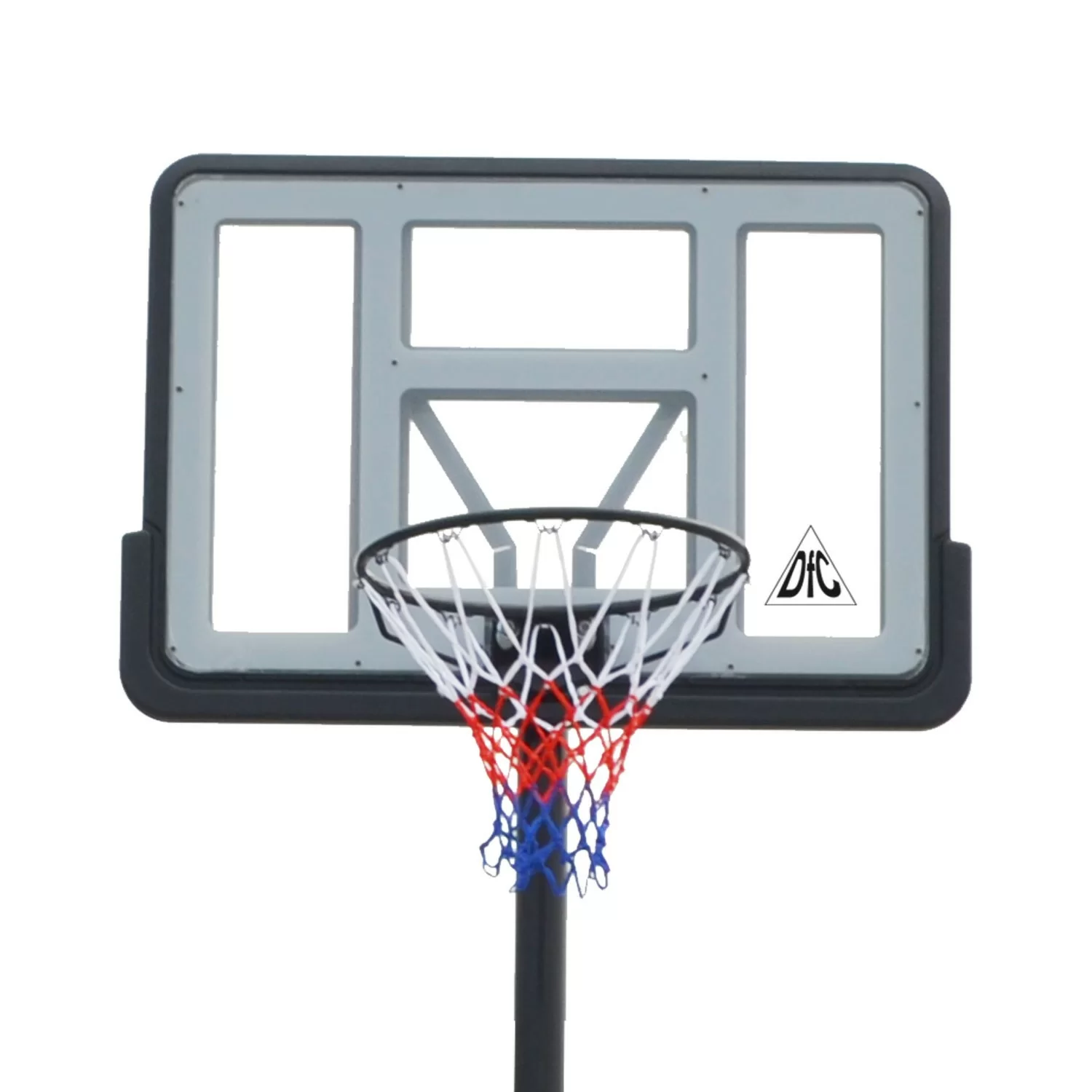 Реальное фото Баскетбольная стационарная стойка DFC ING44P3 112x75cm раздвиж. рег-ка (три короба) от магазина СпортСЕ