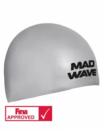 Реальное фото Шапочка для плавания Mad Wave Soft Fina Approved M silver M0533 01 2 12W от магазина СпортСЕ