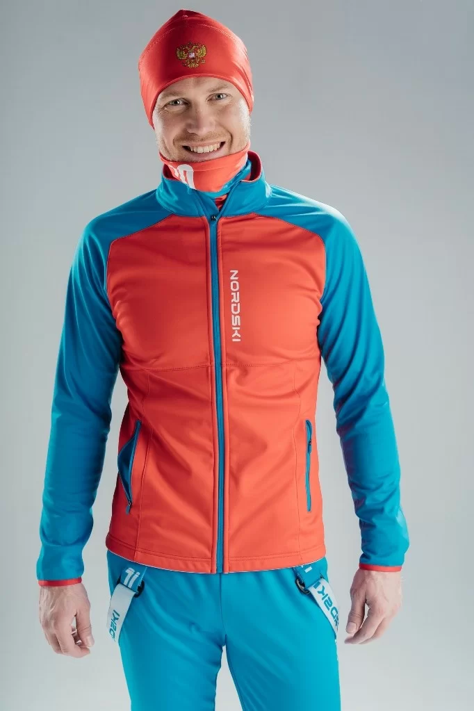 Реальное фото Куртка разминочная Nordski Premium Red/Blue NSM443987 от магазина СпортСЕ