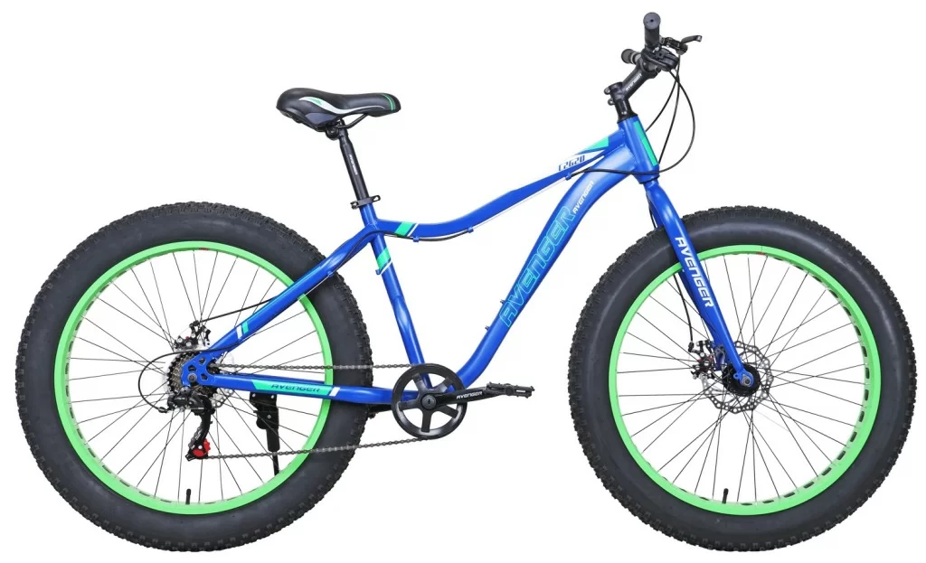 Реальное фото Велосипед 26" AVENGER FAT C262D, синий/зеленый неон, 17,5" (2021) от магазина СпортСЕ