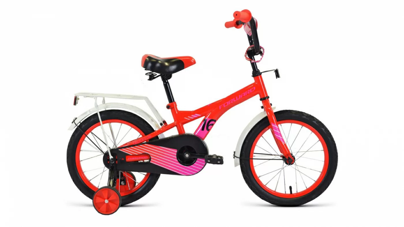 Реальное фото Велосипед Forward Crocky 16 (2020-2021) красный/фиолетовый 1BKW1K1C1016 от магазина СпортСЕ