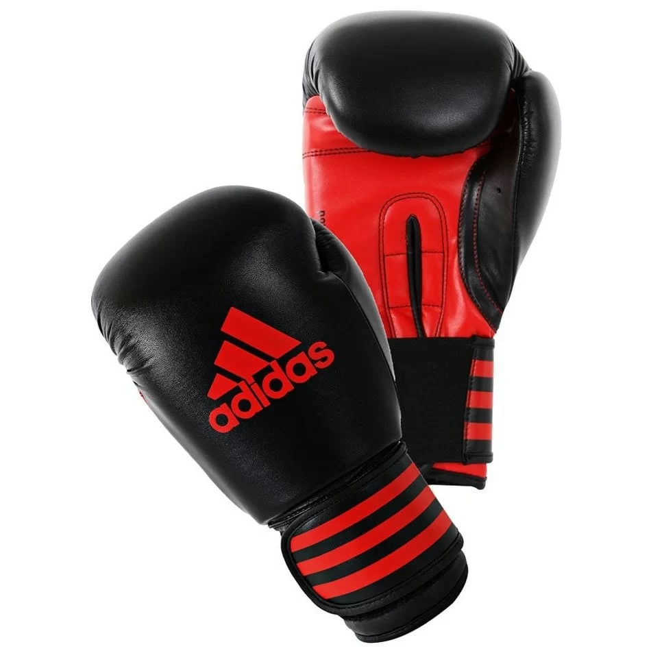 Реальное фото Перчатки боксерские Adidas Power 100 чёр/крас adiPBG100 от магазина СпортСЕ