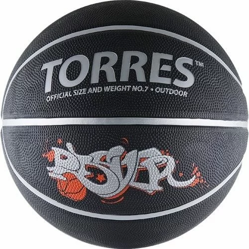 Реальное фото Мяч баскетбольный Torres Prayer №7 резина черно-серебр-крас B02057 от магазина СпортСЕ