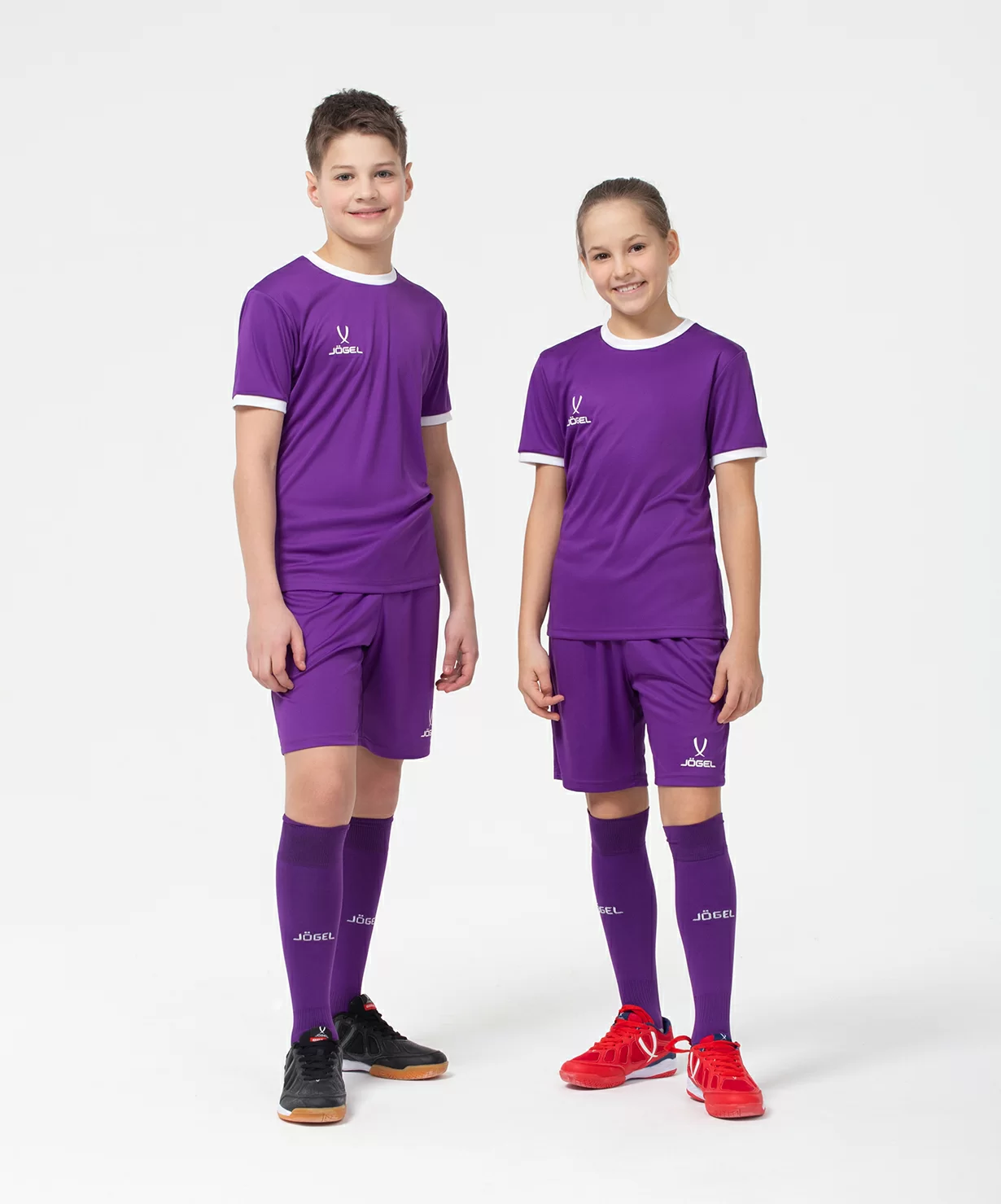 Реальное фото Футболка футбольная CAMP Origin, фиолетовый/белый, детский от магазина СпортСЕ