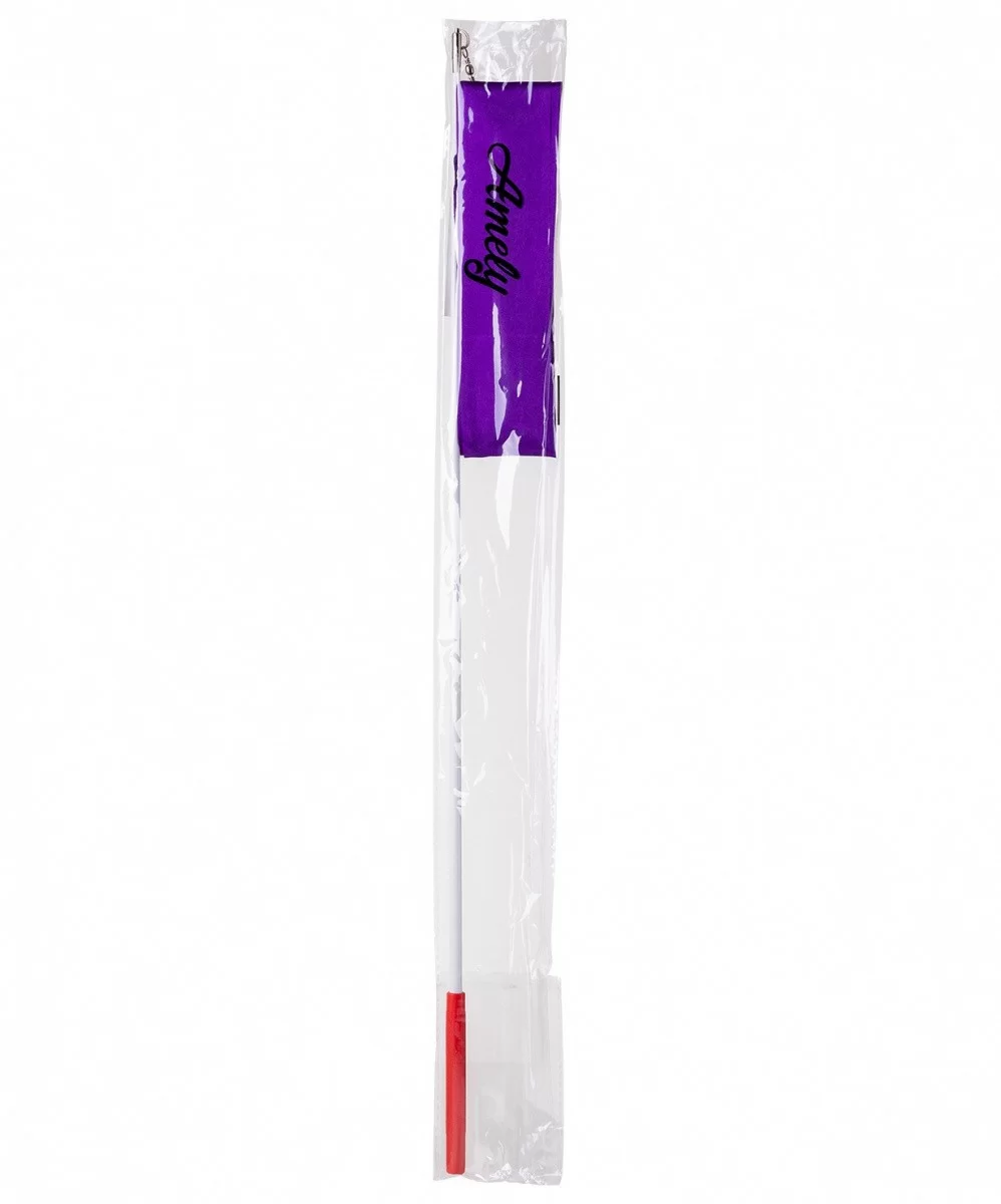 Реальное фото Лента для художественной гимнастики с палочкой 6 м Amely AGR-201 фиолетовая УТ-00012841 от магазина СпортСЕ
