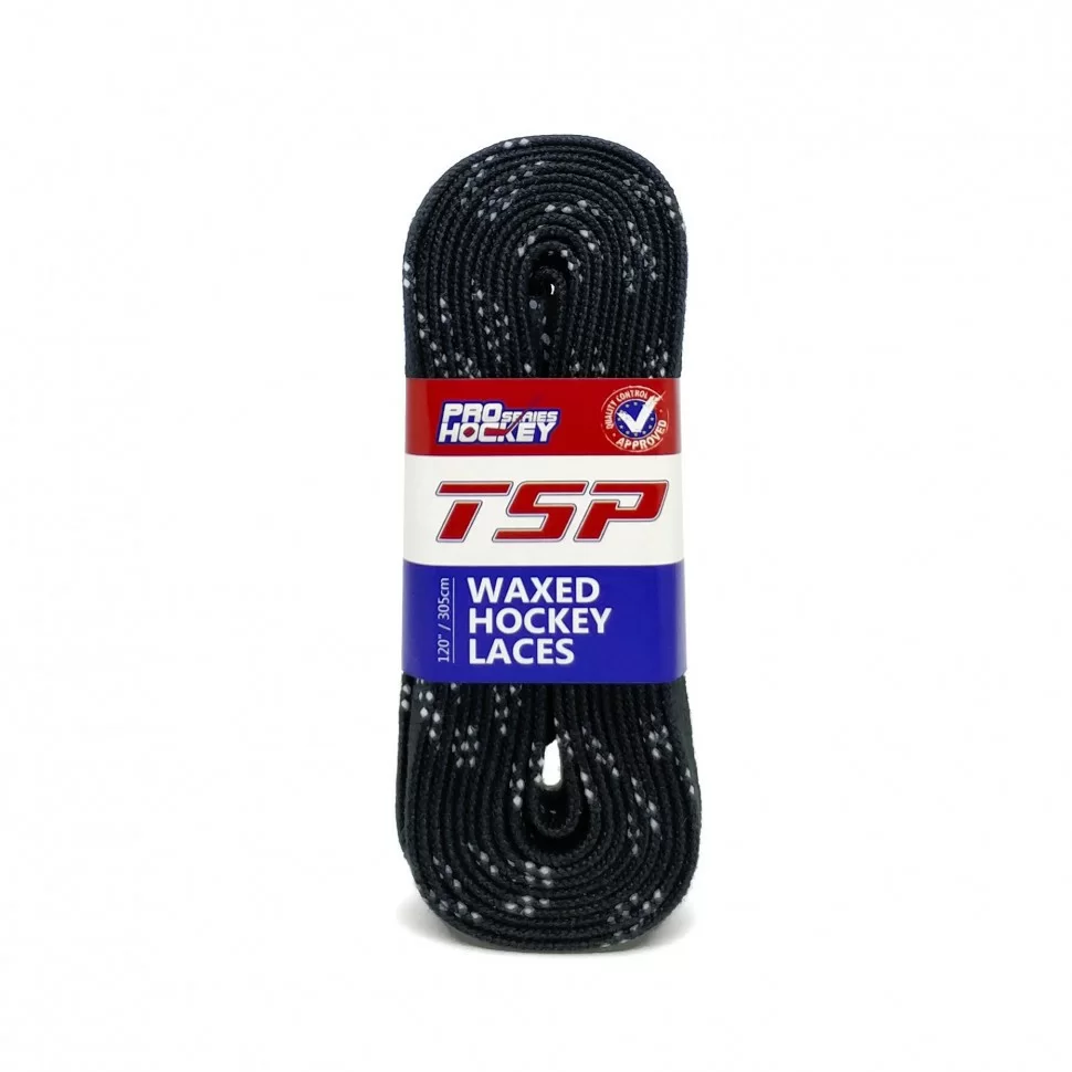 Реальное фото Шнурки хоккейные 213см с пропиткой TSP Hockey Laces Waxed black 2135 от магазина СпортСЕ