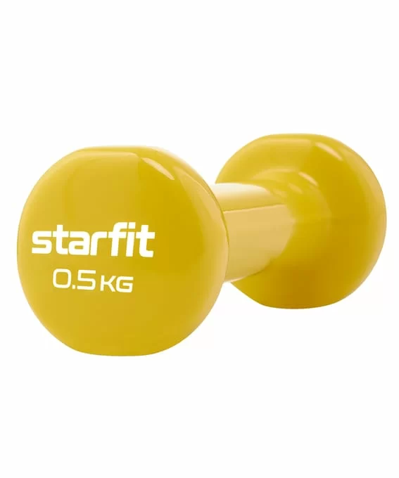 Реальное фото Гантель виниловая 0.5 кг StarFit DB-101 желтый (1 шт) ЦБ-00001445 от магазина СпортСЕ