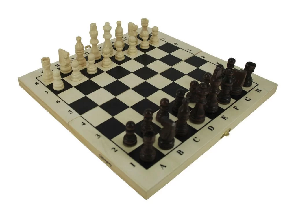 Реальное фото Шахматы деревянные с доской размер доски 29 х 14,5 х 3,2см 8150М от магазина СпортСЕ