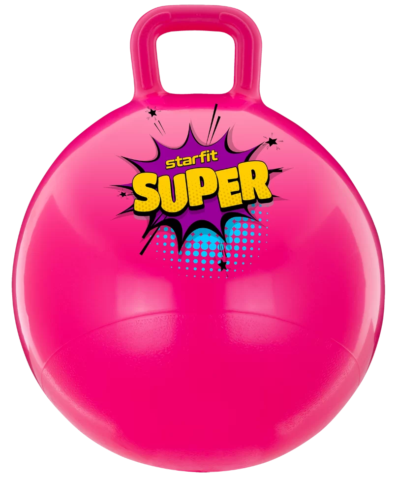 Реальное фото Мяч-попрыгун 45 см StarFit GB-0401 Super 500 гр с ручкой розовый (антивзрыв) 16557 от магазина СпортСЕ