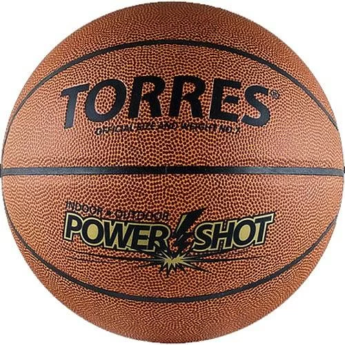 Реальное фото Мяч баскетбольный Torres Power Shot №7 ПУ оранжево-белый B32087 от магазина СпортСЕ