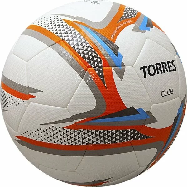Реальное фото Мяч футбольный Torres Club №5 PU беж-оранж-сер F320035 от магазина СпортСЕ