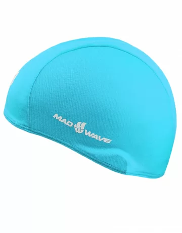 Реальное фото Шапочка для плавания Mad Wave Poly turquoise M0526 01 0 16W от магазина СпортСЕ