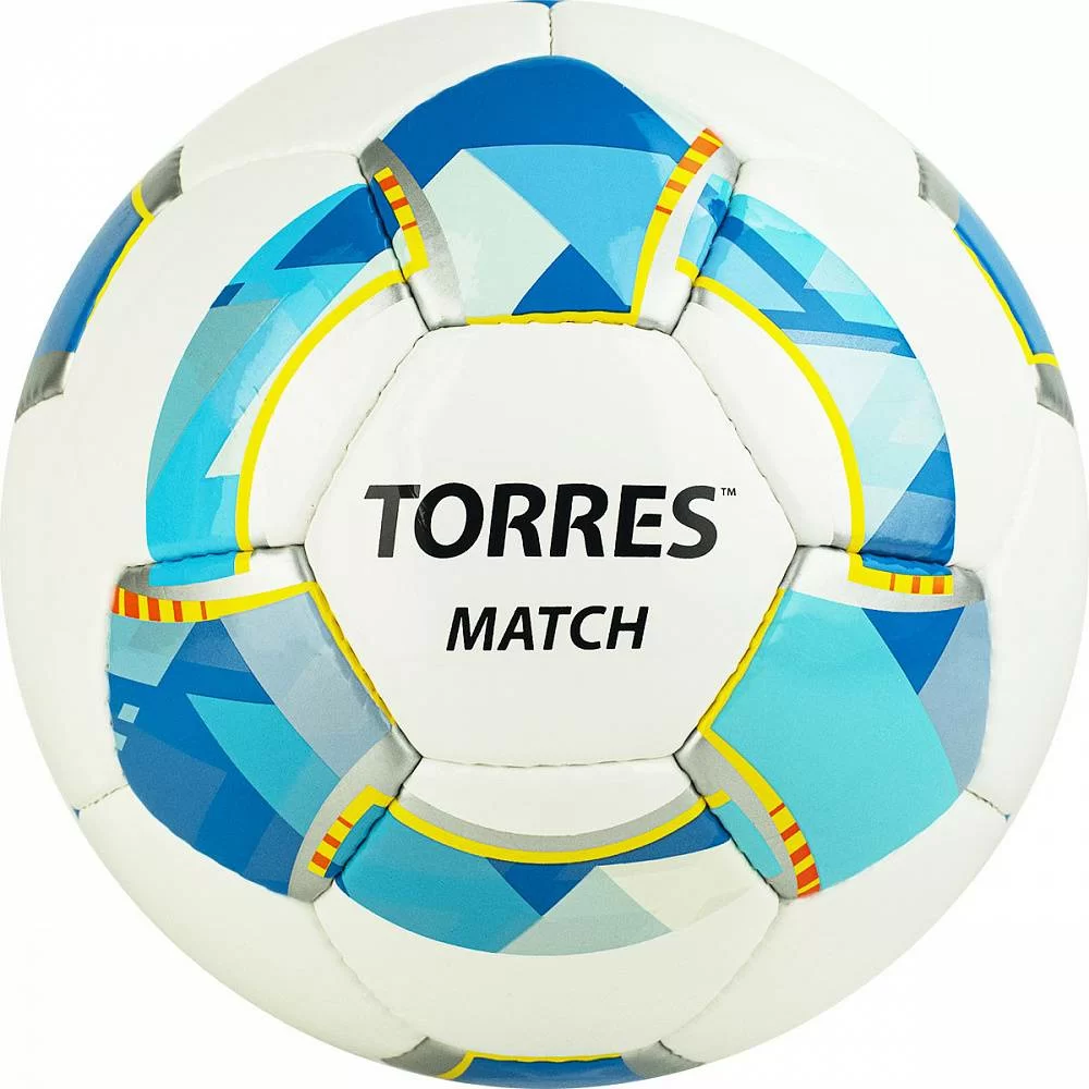 Реальное фото Мяч футбольный Torres Match №5 32 п. PU руч. сшив. бело-серебр-голуб. F320025 от магазина СпортСЕ