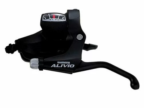 Реальное фото Переключатель передний Shimano Alivio ASTM 410LBL шифтер+торм. ручка 3скор. черный 2-8109 от магазина СпортСЕ
