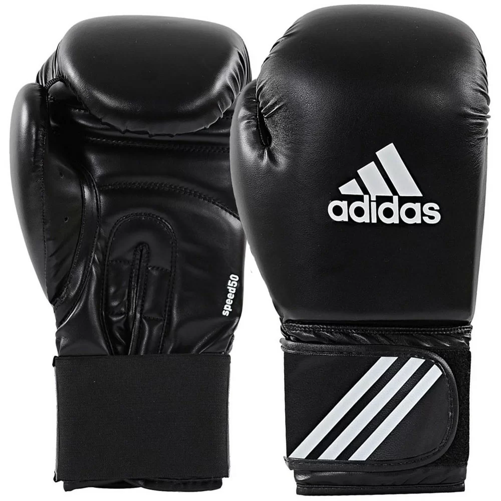 Реальное фото Перчатки боксерские Adidas Speed 50 10oz черный adiSBG50 от магазина СпортСЕ