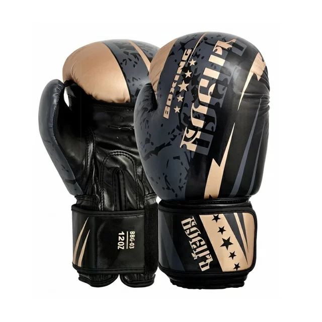 Реальное фото Перчатки боксерские  черные BBG-03 от магазина СпортСЕ