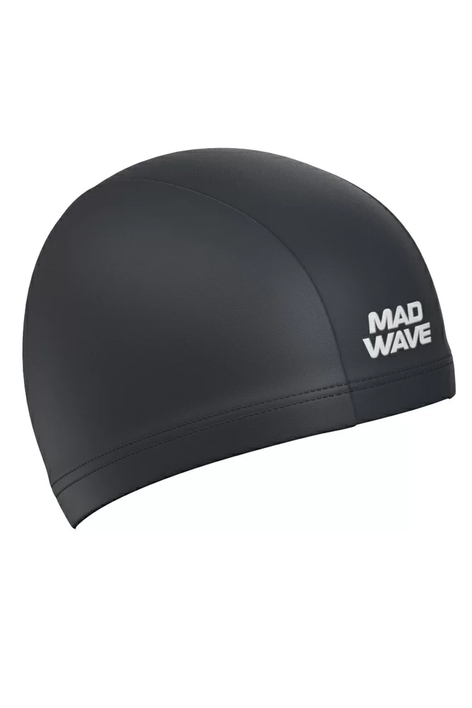 Реальное фото Шапочка для плавания Mad Wave Adult Lycra black M0525 01 0 01W от магазина СпортСЕ