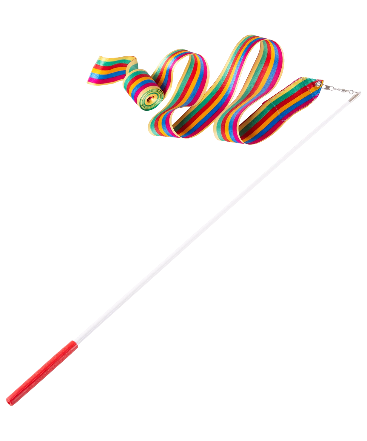 Реальное фото Лента для художественной гимнастики с палочкой 4 м Amely радуга AGR-201 от магазина СпортСЕ