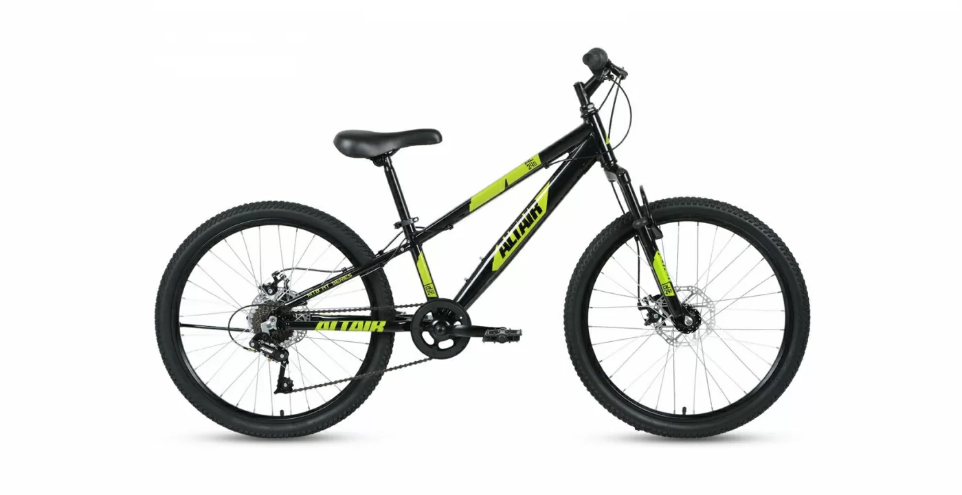 Реальное фото Велосипед Altair AL 24 D (2022) черный/зеленый от магазина СпортСЕ