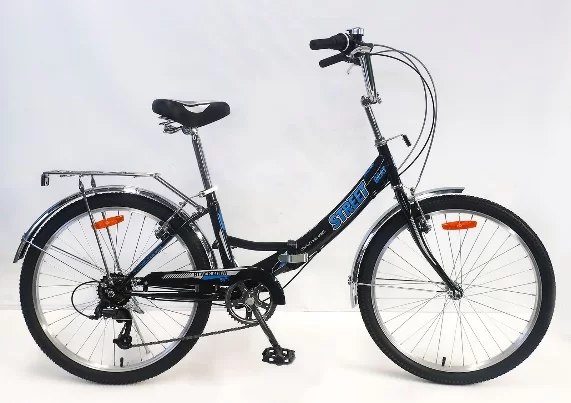 Реальное фото Велосипед Black Aqua Street Beat 1421  24" 6s (РФ) черный-голубой YF-704VTR от магазина СпортСЕ
