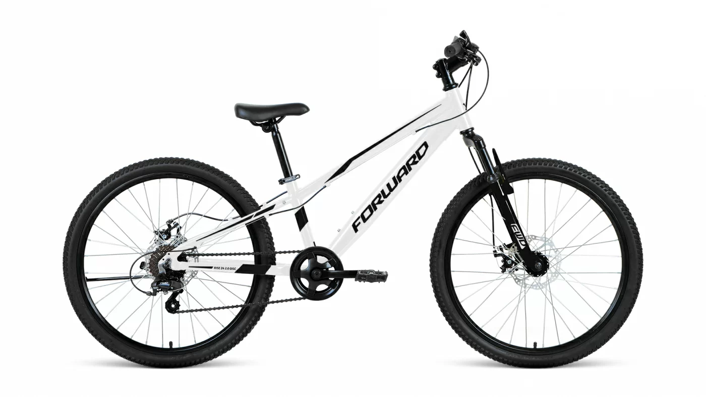 Реальное фото Велосипед Forward Rise 24 2.0 disc (2021) белый/черный RBKW1J347020 от магазина СпортСЕ