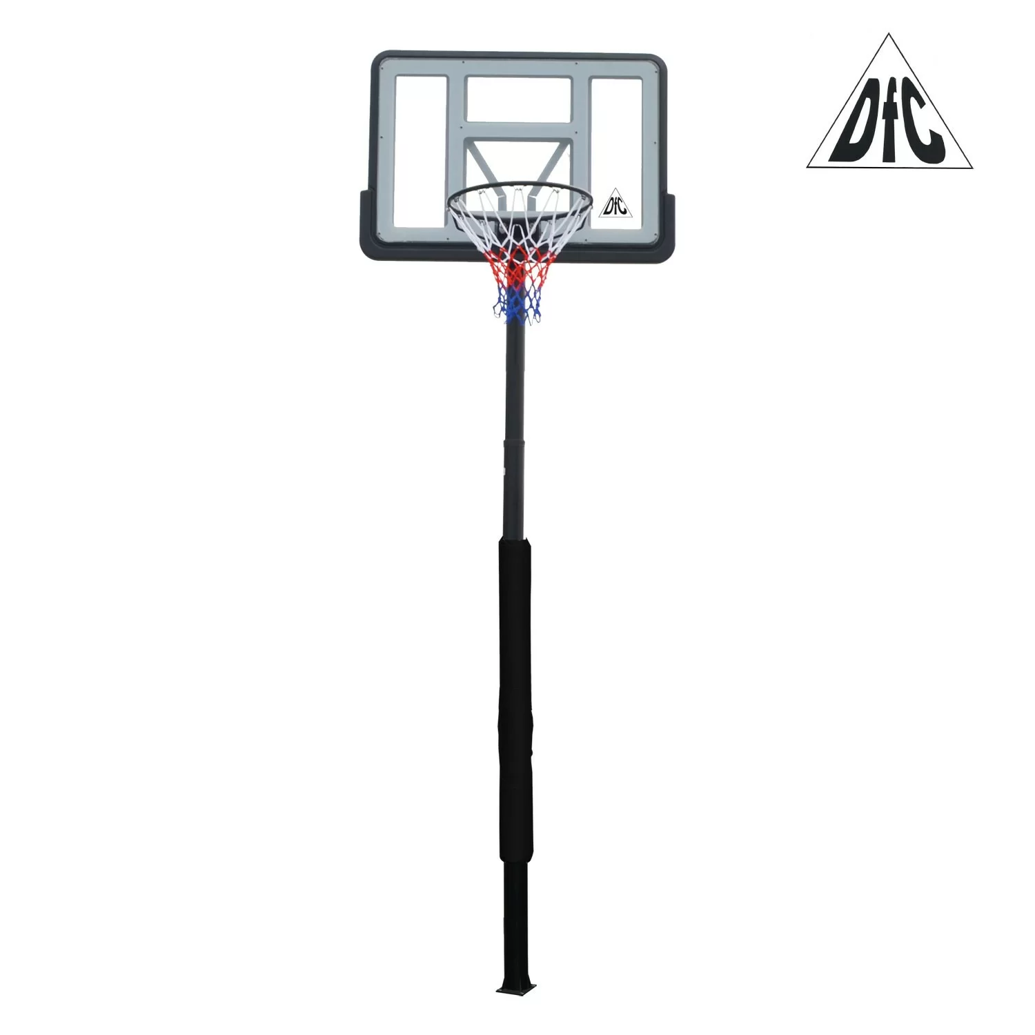Реальное фото Баскетбольная стационарная стойка DFC ING44P3 112x75cm раздвиж. рег-ка (три короба) от магазина СпортСЕ
