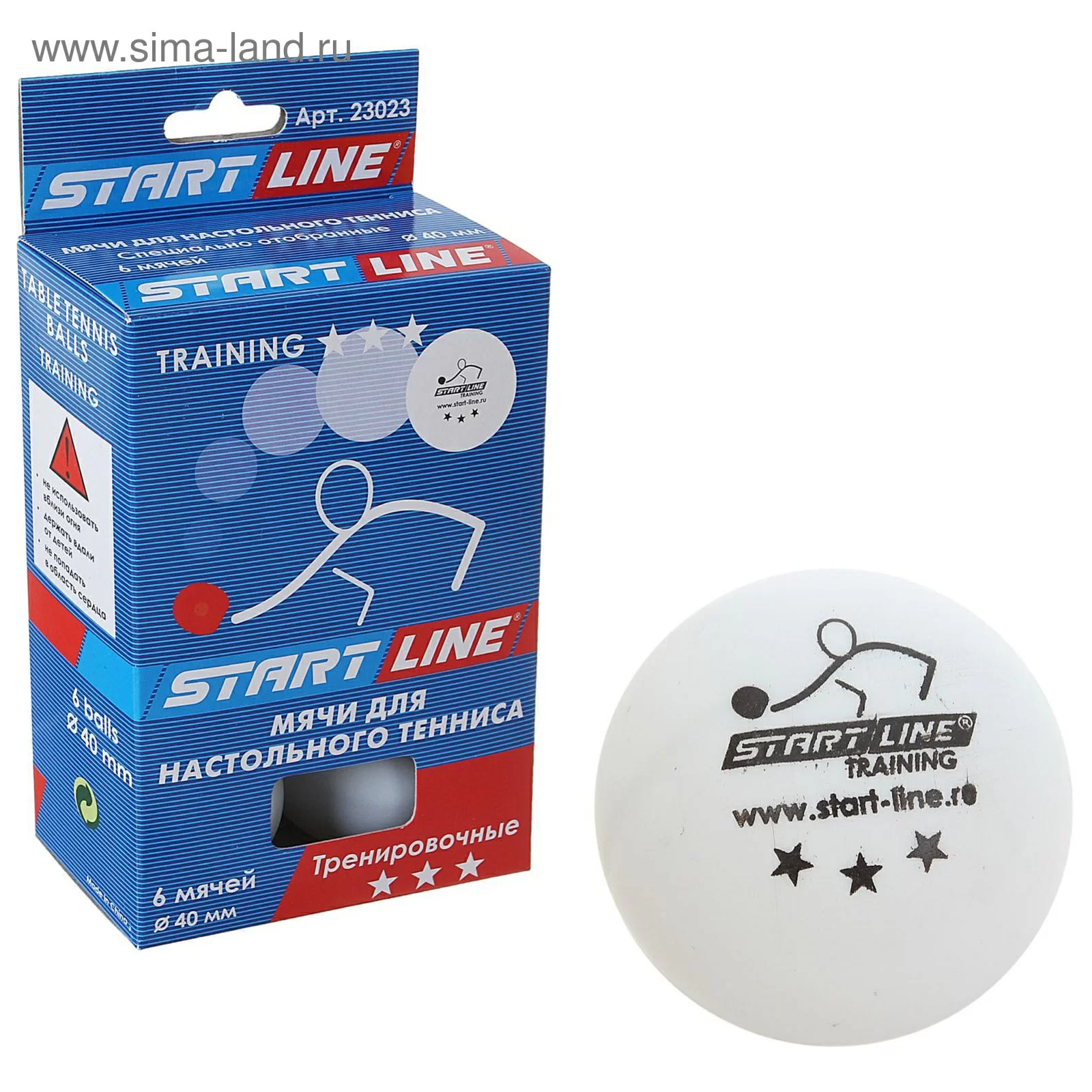 Реальное фото Мяч для настольного тенниса Start Line Training 3* New бел. 6шт. 8333 от магазина СпортСЕ