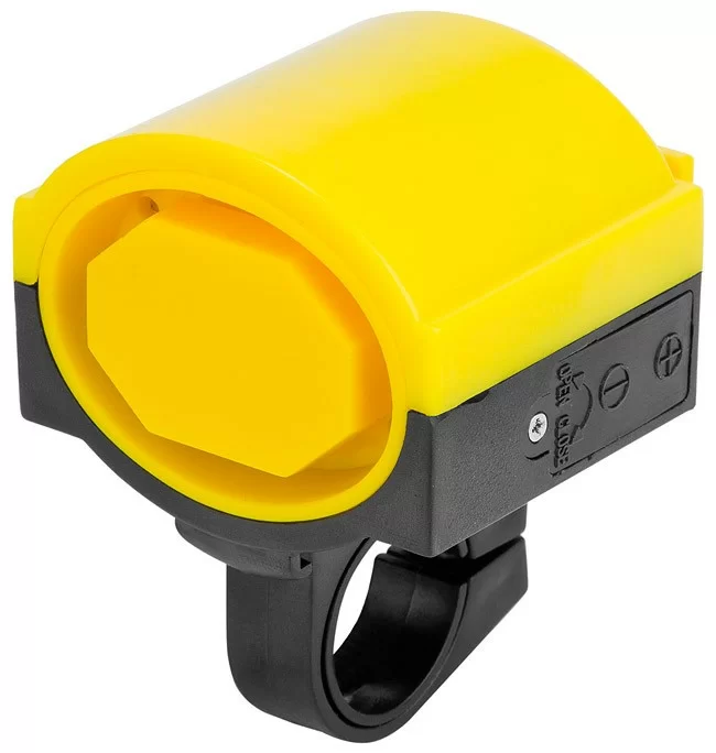 Реальное фото Звонок DZ-11F электрический пластик чёрно-жёлтый 210192 от магазина СпортСЕ