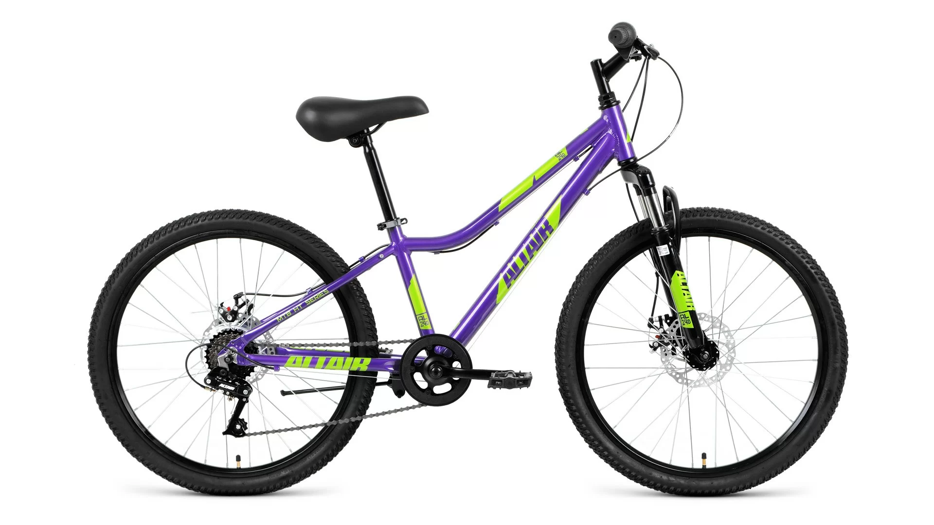 Реальное фото Велосипед Altair AL 24 D (2020) фиолетовый/зеленый RBKT01647003 от магазина СпортСЕ